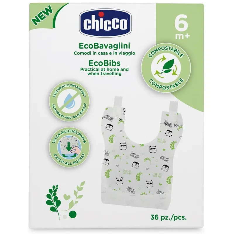 Chicco Jednorázové kompostovatelné bryndáčky 36 ks