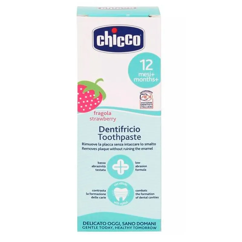 Chicco Pasta zubní Jahoda bez fluoru 50ml, 12m+