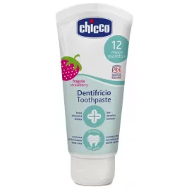 Chicco Pasta zubní Jahoda bez fluoru 50ml, 12m+