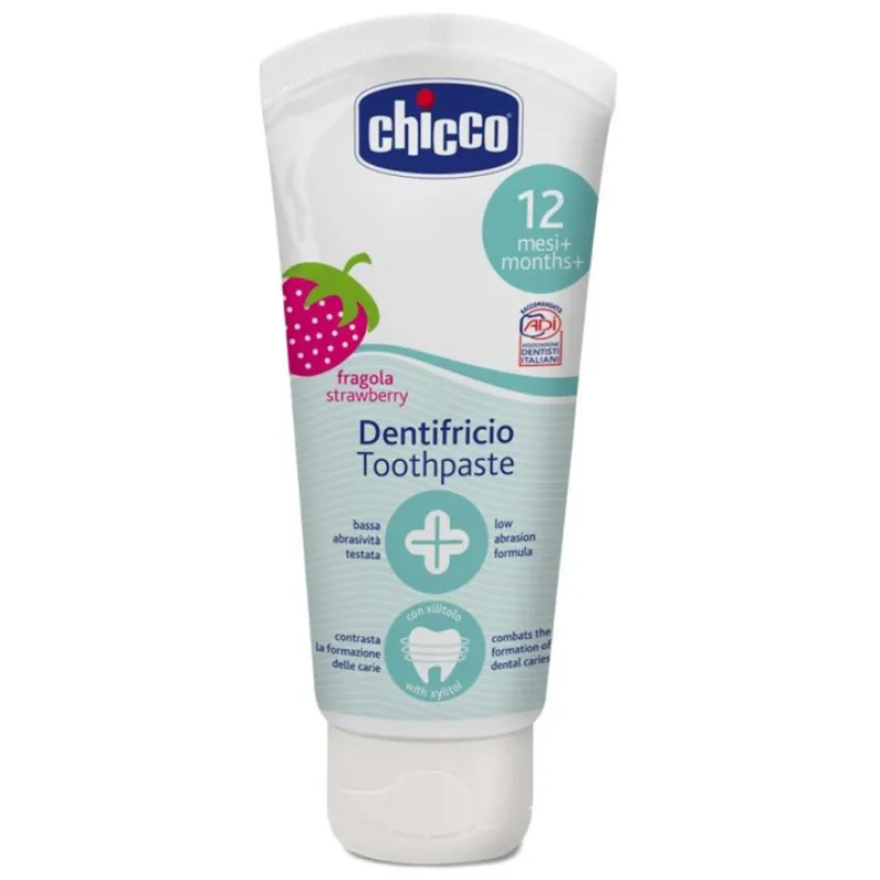 Chicco Pasta zubní Jahoda bez fluoru 50ml, 12m+