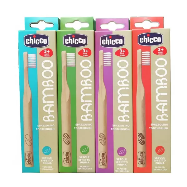 CHICCO Kartáček zubní ekologický, biologicky odbouratelný bambusový Eco Bamboo