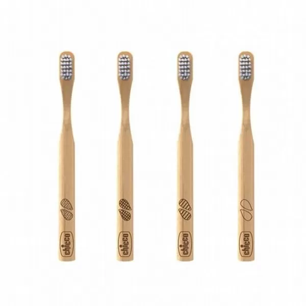CHICCO Kartáček zubní ekologický, biologicky odbouratelný bambusový Eco Bamboo