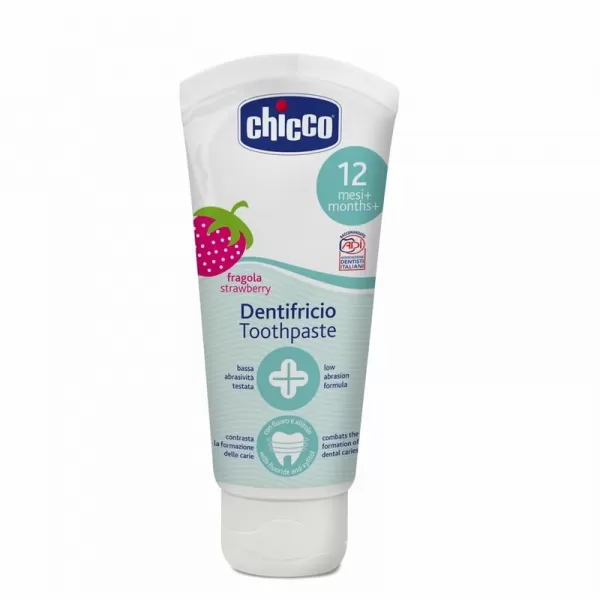 CHICCO Set zubní kartáček a pasta s fluorem v pouzdře Always Smiling 12m+