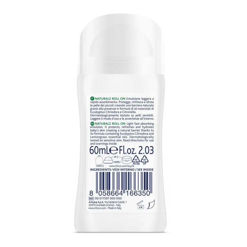 CHICCO Kulička proti komárům ochranná a osvěžující 95% přírodních složek 60ml, 2m+