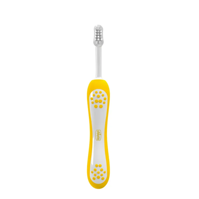 CHICCO Set zubních kartáčků pro děti Lilac-Mustard 6-36m, 2ks