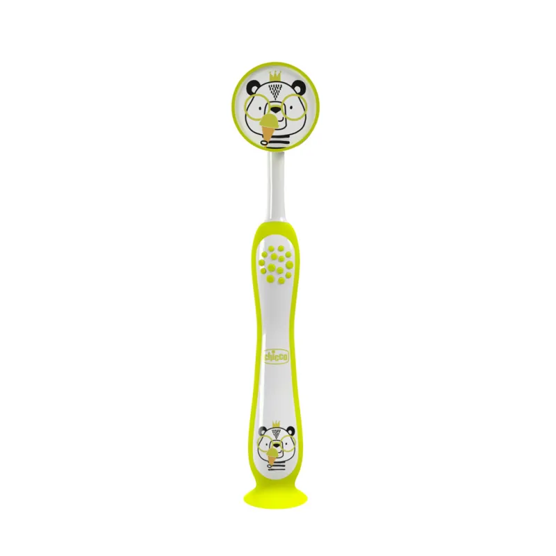 CHICCO Set zubních kartáčků pro děti Hippo-Panda 3-6r, 2ks