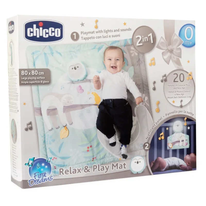 CHICCO Deka hrací Sovička 2v1 80x80 cm, 0m+