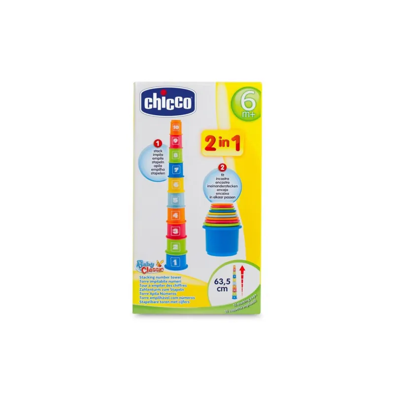 CHICCO Pohárky stohovací s čísly 9m+
