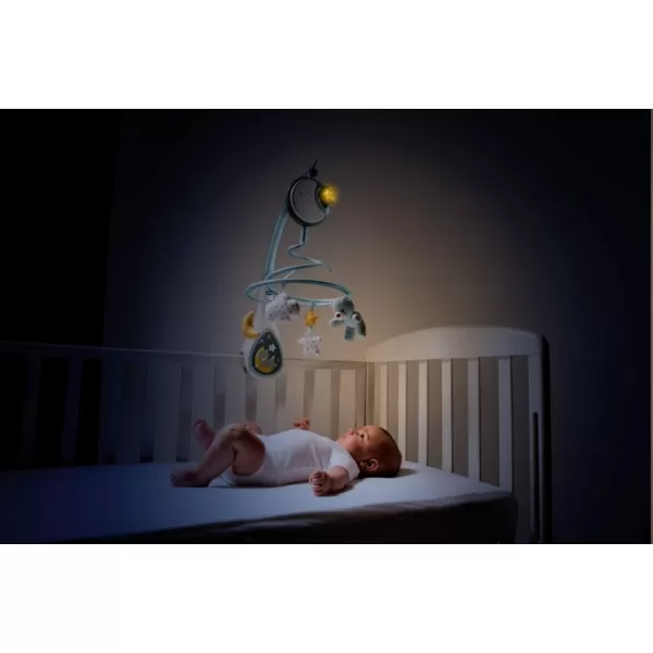 CHICCO Kolotoč nad postýlku a závěsná hračka 3v1 Next2Dreams modrá 0m+
