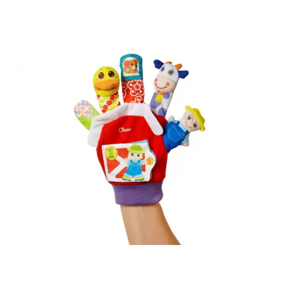 CHICCO Maňásek na ruku se zvuky Farma 3m+
