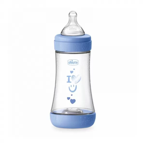 CHICCO Lahev kojenecká Perfect5 silikon 240ml kluk