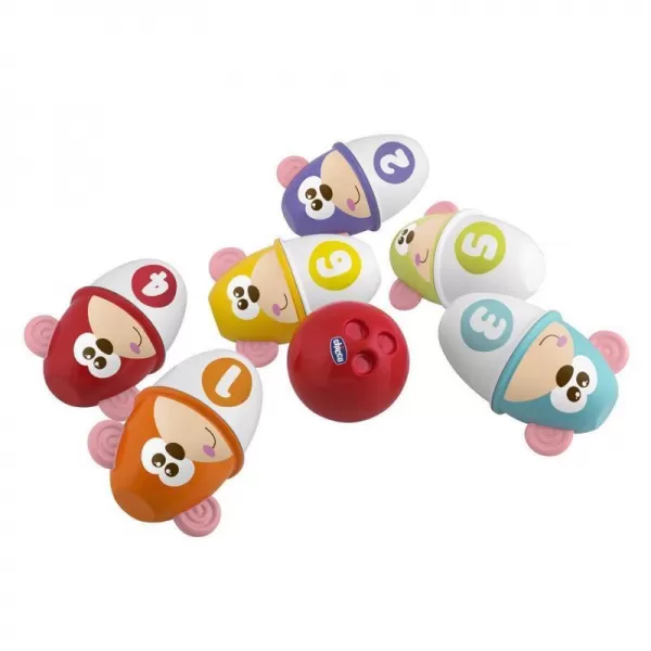 CHICCO Kuželky veselé opičky 18m+ 6 ks