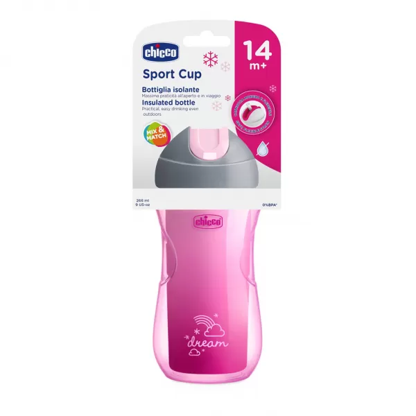 CHICCO Hrneček Sport termo s brčkem 266 ml 14m+