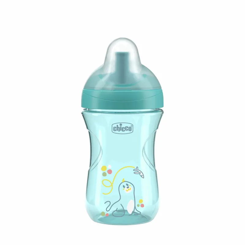 CHICCO Hrneček Advanced se slámkovým náústkem teal, 12m+