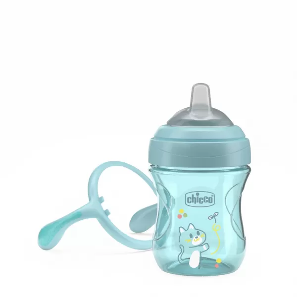 CHICCO Hrneček Transition učicí s držadly teal, 4m+