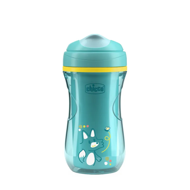 CHICCO Hrneček Active s tvrdým náustkem teal, 14m+