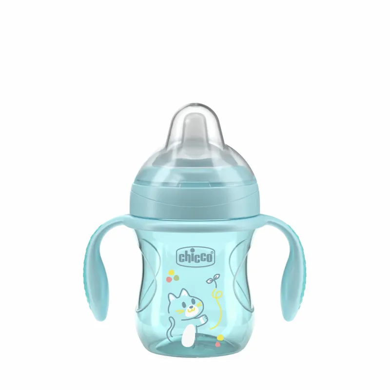 CHICCO Hrneček Transition učicí s držadly teal, 4m+