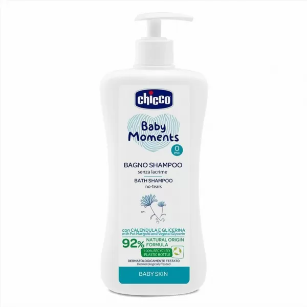 CHICCO Mléko tělové s dávkovačem Baby Moments 500 ml + Šampon Baby Moments 200 ml zdarma
