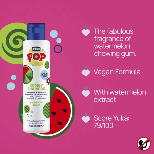 CHICCO Šampon a kondicionér Pop Comby Watermelon 250ml