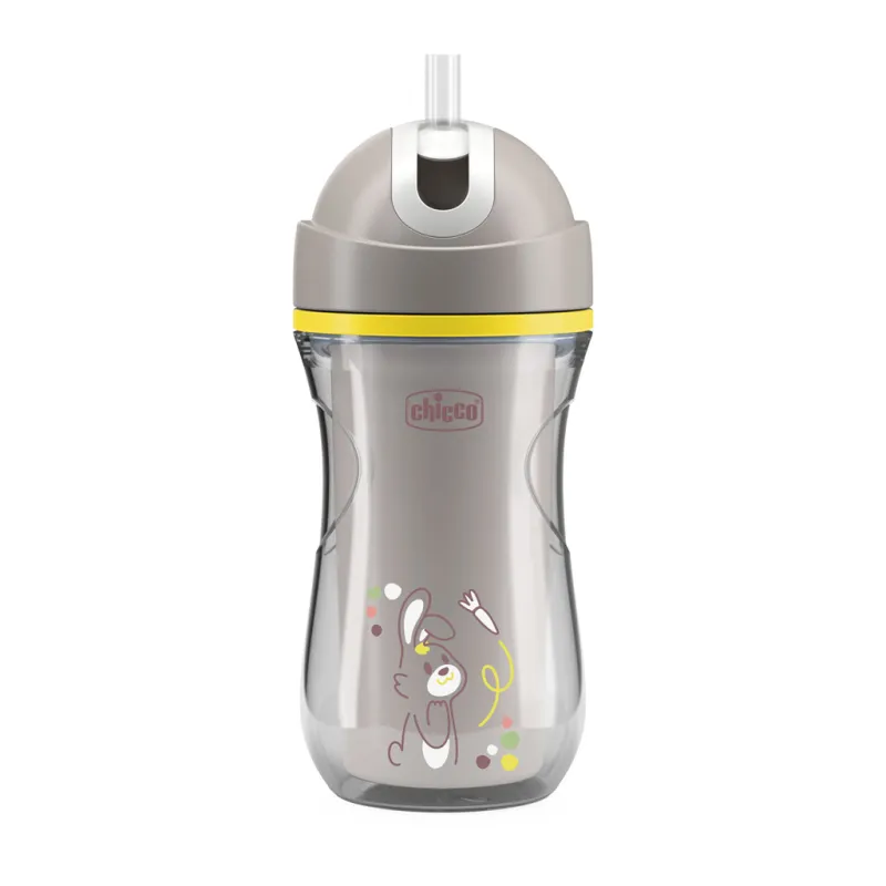 CHICCO Hrneček Sport se slámkou grey, 14m+