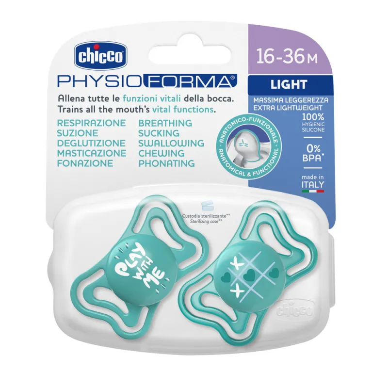 CHICCO Šidítko Physio Light silikonové 6-16m, 2 ks