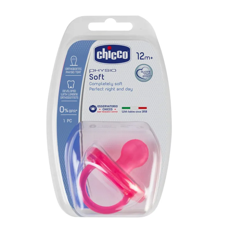 Chicco Šidítko Physio Soft celosilikónové, 16m+