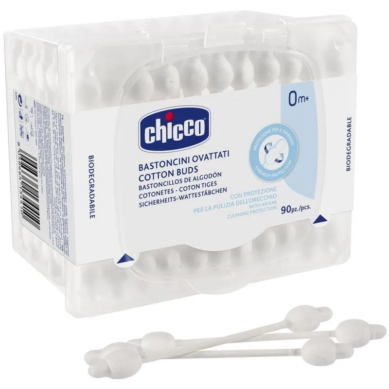 CHICCO Tyčinky vatové anatomické 100% bavlna 90 ks