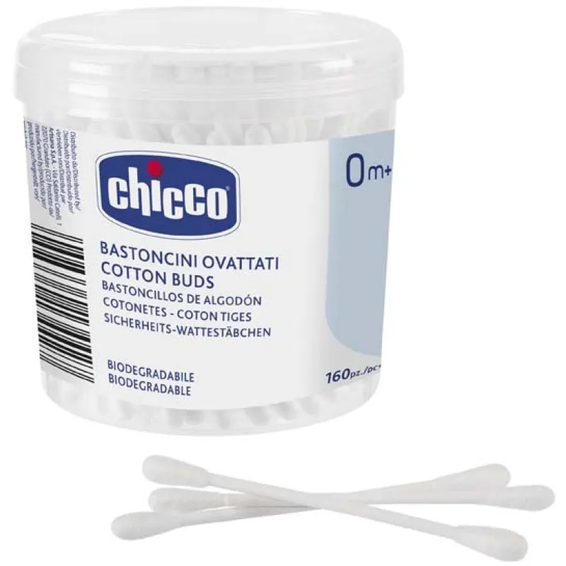 CHICCO Tyčinky vatové 100% bavlna 160 ks